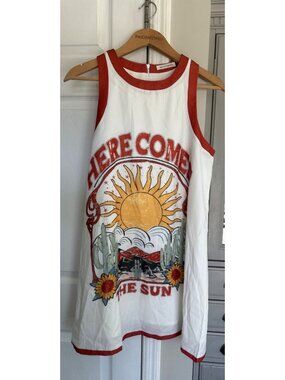 Nice to Meet You Boutique Womens M Here Comes The Sun Mini Tank Dress